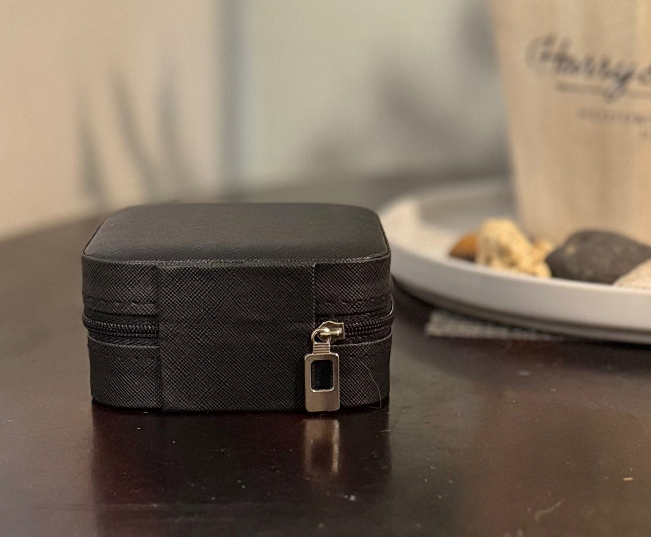 Portable Square Jewelry Organizer with Zipper