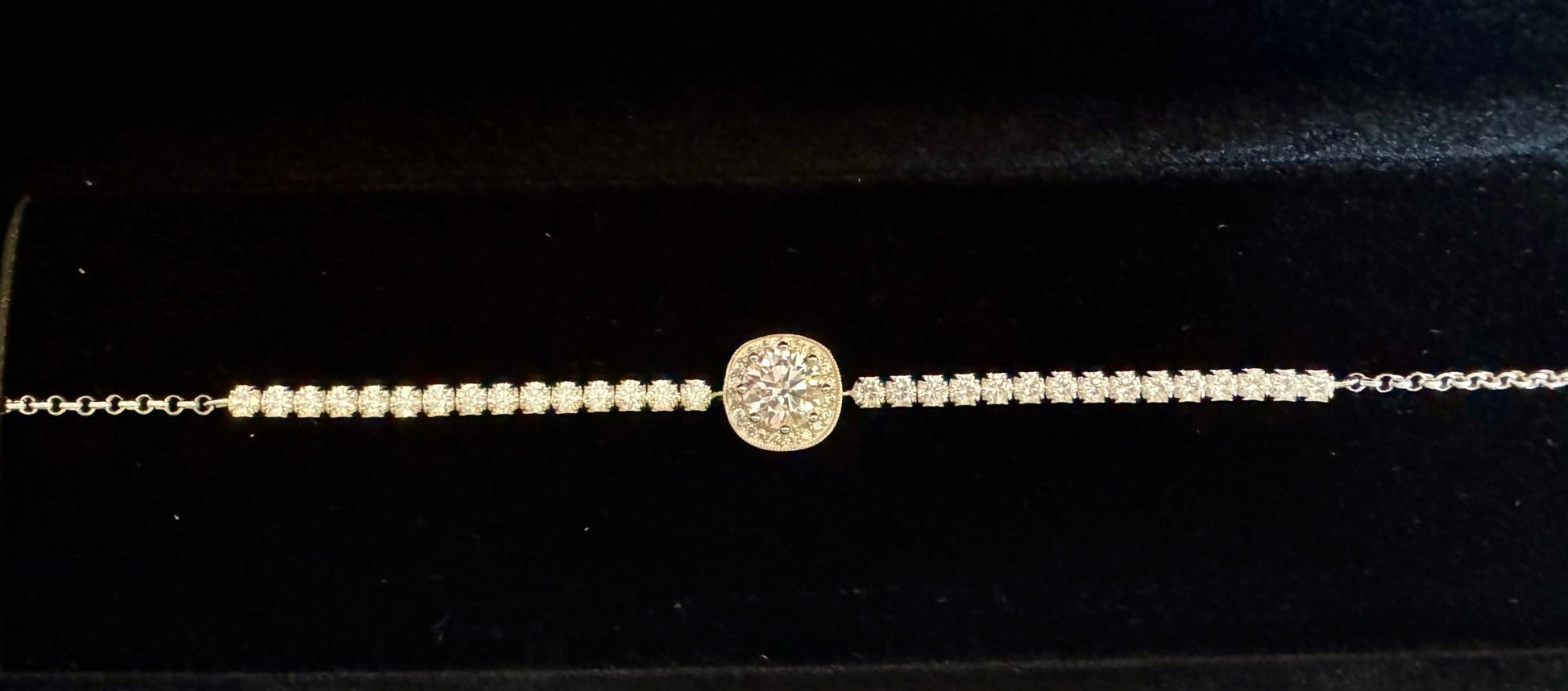 Constellation Moissanite GRA Certified Bracelet, 1ct Round Brilliant Cut, Partial Eternity Band, 925 Sterling Silver, adjustable drawstring - J.Resilience