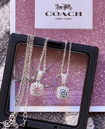 Cotton Candy Pink and Icy Ocean Blue Moissanite 1ct Center Stone Necklaces - J.Resilience