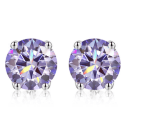 Colorful 5mm Moissanite Earrings - four color options - J.Resilience