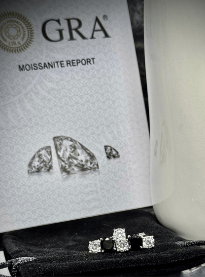 Classic Earrings in Clear or Black Moissanite - J.Resilience
