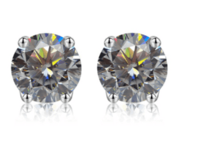 Colorful 5mm Moissanite Earrings - four color options - J.Resilience
