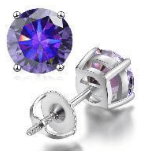 Colorful 5mm Moissanite Earrings - four color options - J.Resilience