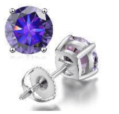Colorful 5mm Moissanite Earrings - four color options - J.Resilience