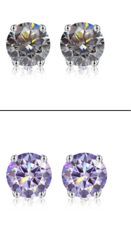 Colorful 5mm Moissanite Earrings - four color options - J.Resilience