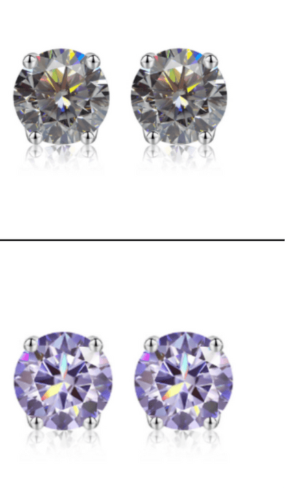 Colorful 5mm Moissanite Earrings - four color options - J.Resilience