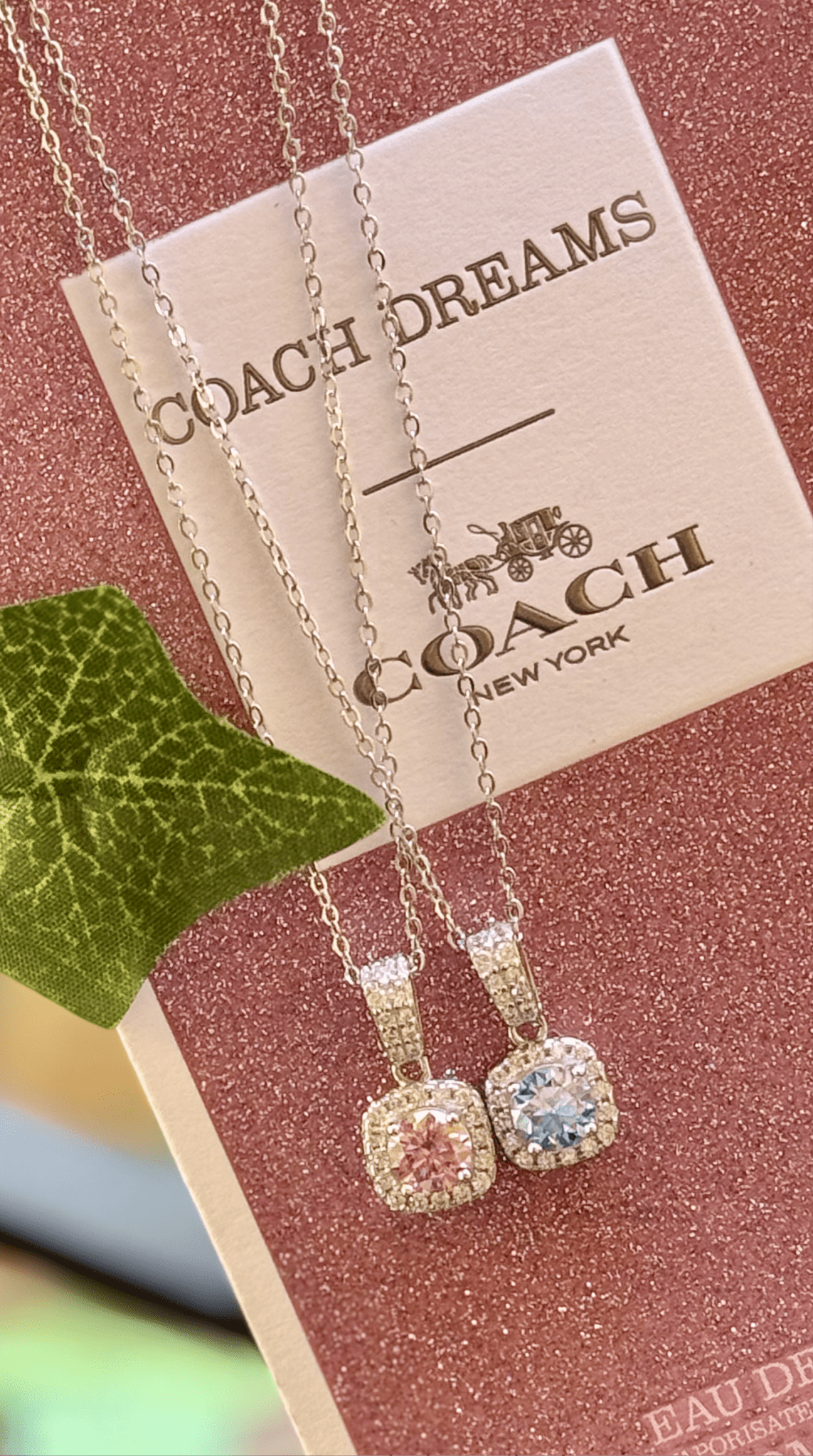 Cotton Candy Pink and Icy Ocean Blue Moissanite 1ct Center Stone Necklaces - J.Resilience