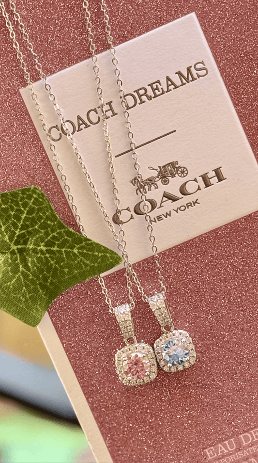 Cotton Candy Pink and Icy Ocean Blue Moissanite 1ct Center Stone Necklaces - J.Resilience