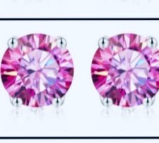 Colorful 5mm Moissanite Earrings - four color options - J.Resilience